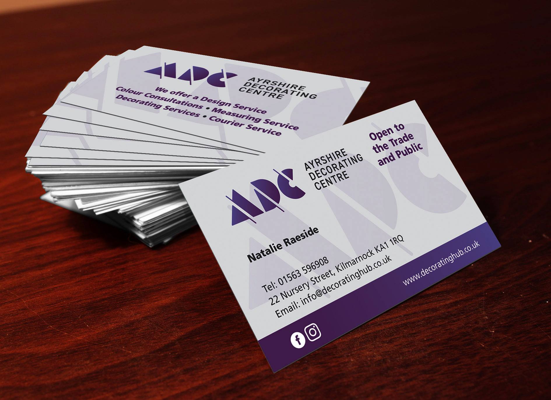 Ayrshire Decorating Centre Business Cards